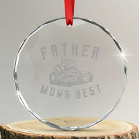 Father Mows Best Crystal Glass Ornament Funny Lawn Mowing Mower Dad Father’s Day - Wonder Print Shop