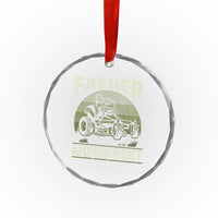 Father Mows Best Crystal Glass Ornament Lawn Mower Mowing Dad Retro Father's Day Gift TS10