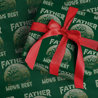 Father Mows Best Wrapping Paper Roll Lawn Mower Mowing Dad Retro Father's Day Gift - Wonder Print Shop