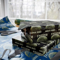Father Mows Best Wrapping Paper Roll Lawn Mower Mowing Dad Retro Father's Day Gift - Wonder Print Shop