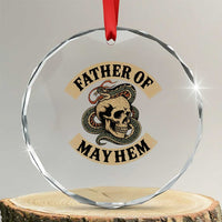 Father Of Mayhem Crystal Glass Ornament Dad Snake Skull Fathers Day