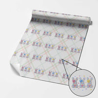 Faux Yarn Easter Bunny Effect Printed Wrapping Paper Roll Coquette Aesthetic Gift