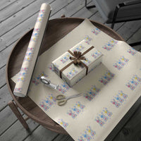 Faux Yarn Easter Bunny Effect Printed Wrapping Paper Roll Coquette Aesthetic Gift