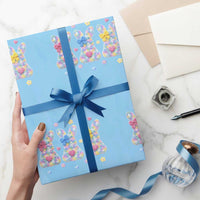Faux Yarn Easter Bunny Effect Printed Wrapping Paper Roll Coquette Aesthetic Gift