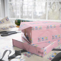 Faux Yarn Easter Bunny Effect Printed Wrapping Paper Roll Coquette Aesthetic Gift
