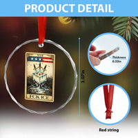 Fck Ice Crystal Glass Ornament Retro Tarot Card FDT Protest Satirical Graphic