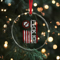 Fck Ice Crystal Glass Ornament Retro US Flag Subtle FDT Protest