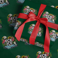 Fck Ice Wrapping Paper Roll Retro Floral FDT Protest Satirical Graphic