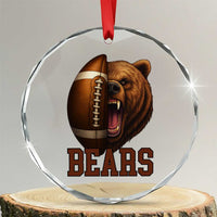 Fear The Bear Football Crystal Glass Ornament Game Day Sports Fan Gift - Wonder Print Shop