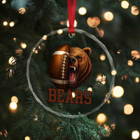 Fear The Bear Football Crystal Glass Ornament Game Day Sports Fan Gift - Wonder Print Shop