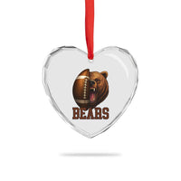 Fear The Bear Football Heart Crystal Glass Ornament Game Day Sports Fan Gift - Wonder Print Shop