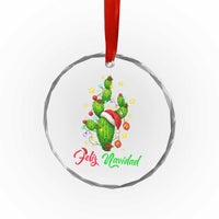 Feliz Navidad Cactus Crystal Glass Ornament Funny Spanish Christmas Gift TS12
