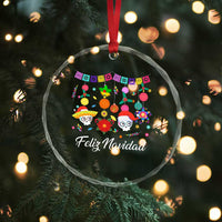 Feliz Navidad Crystal Glass Ornament Funny Christmas In Mexico Sugar Skull Pinata Star - Wonder Print Shop
