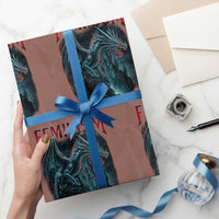 Feminism Dragon Wrapping Paper Roll Retro Vintage Gothic Fantasy Castle Feminist Empowerment - Wonder Print Shop