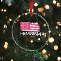 Feminism Feminist Pink American Flag Crystal Glass Ornament Patriotic Womens Rights