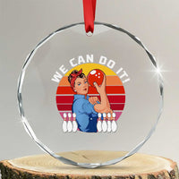 Feminist Bowling Crystal Glass Ornament We Can Do It TS12
