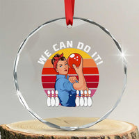 Feminist Bowling Crystal Glass Ornament We Can Do It - Wonder Print Shop