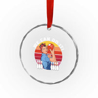 Feminist Bowling Crystal Glass Ornament We Can Do It TS12