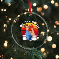 Feminist Bowling Crystal Glass Ornament We Can Do It TS12