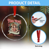 Feral Moms Social Club Crystal Glass Ornament Western Cowgirl Mom Mother’s Day