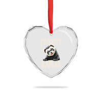Ferret Dad Life Heart Crystal Glass Ornament Cute Exotic Animal Parent Gift