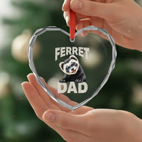 Ferret Dad Life Heart Crystal Glass Ornament Cute Exotic Animal Parent Gift