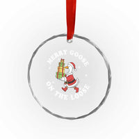Festive Goose on The Loose Crystal Glass Ornament Funny Goose Christmas Meme TS14