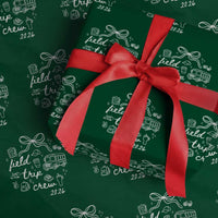 Field Trip Crew 2026 Coquette Bow Wrapping Paper Roll Hand Drawn Doodle Graphic Teacher Chaperone