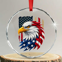 Fierce American Eagle Crystal Glass Ornament Bold Patriotic 4th of July USA Freedom - Wonder Print Shop
