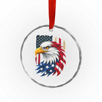 Fierce American Eagle Crystal Glass Ornament Bold Patriotic 4th of July USA Freedom - Wonder Print Shop
