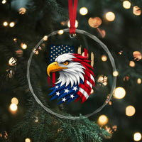 Fierce American Eagle Crystal Glass Ornament Bold Patriotic 4th of July USA Freedom - Wonder Print Shop