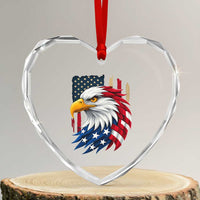 Fierce American Eagle Heart Crystal Glass Ornament Bold Patriotic 4th of July USA Freedom - Wonder Print Shop