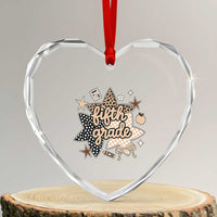 Fifth Grade Leopard Checkered Star Coquette Heart Crystal Glass Ornament Cute 5th Grade Girl Back to School Gift