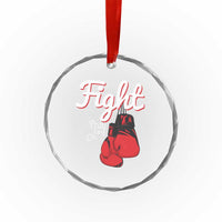 Fight Pray For A Cure Crystal Glass Ornament Red Ribbon HIV Awareness Boxing Gift TS12