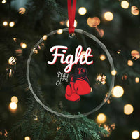 Fight Pray For A Cure Crystal Glass Ornament Red Ribbon HIV Awareness Boxing Gift TS12