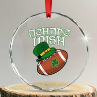 Fighting Irish Crystal Glass Ornament Football Shamrock St Patricks Spirit Classic Vintage TS02