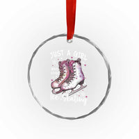 Figure Ice Skater Crystal Glass Ornament Just A Girl Who Loves Ice Skating TS11