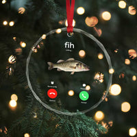 Fih Calling Funny Fish Crystal Glass Ornament Fishing Lover Hilarious Phone Call Parody - Wonder Print Shop