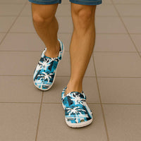 Fijian Rugby Clogs Shoes Grunge Palm Stylized