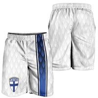Finland National Football Shorts for Men Pine Trees with Diamond Shapes - Wonder Print Shop