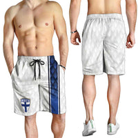 Finland National Football Shorts for Men Pine Trees with Diamond Shapes - Wonder Print Shop