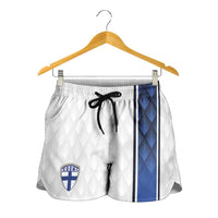 Finland National Football Shorts for Women Pine Trees with Diamond Shapes - Wonder Print Shop