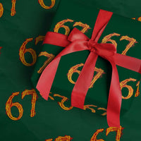 Fire Flame Number 67 Wrapping Paper Roll Funny Six Seven Gen Alpha Slang Meme Sports Team Jersey - Wonder Print Shop