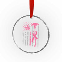 Firefighter Breast Cancer Awareness Crystal Glass Ornament Fight For A Cure American Flag TS10