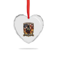 Firefighter USA 250th Anniversary Gift Heart Crystal Glass Ornament 250 Years Of Courage