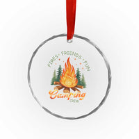 Fires Friends Fun Camping Crew Crystal Glass Ornament Cozy Campfire Adventure Outdoor Lovers TS02