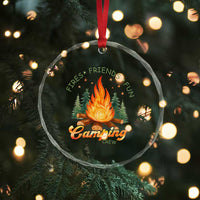 Fires Friends Fun Camping Crew Crystal Glass Ornament Cozy Campfire Adventure Outdoor Lovers TS02