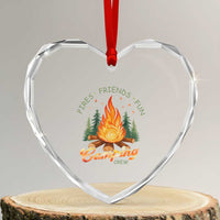 Fires Friends Fun Camping Crew Heart Crystal Glass Ornament Cozy Campfire Adventure Outdoor Lovers - Wonder Print Shop