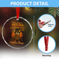 First Annual WKRP Crystal Glass Ornament Funny Thanksgiving Day WKRP Turkey Drop - Wonder Print Shop