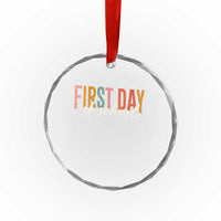 First Day of School Teacher Student Crystal Glass Ornament Funny Back to School Retro